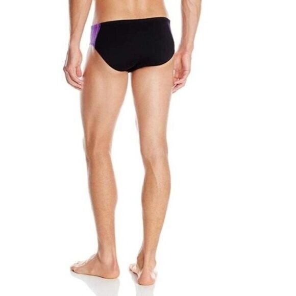 TYR Mens Racer Swimwear Bottoms Briefs Drawstring Phoenix Purple Black 30 US XS - Picture 3 of 11